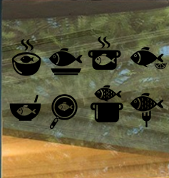 cooking-fish-icons-signage-design-set-black